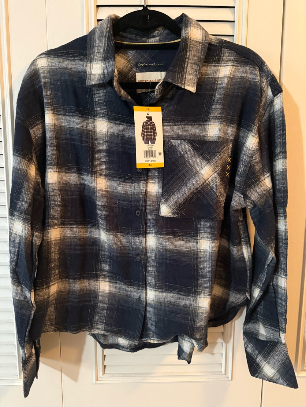 Women’s Blue Plaid Button-Up Shirt - Casual Flannel Style